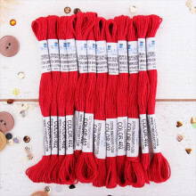 12 Skeins ThreadArt Premium Egyptian Cotton Embroidery Floss | Red | 6-Strand Divisible 8.75yd Skeins for Hand Embroidery, Cross Stitch & Crafts