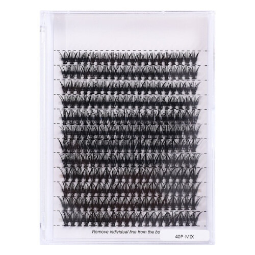 Individual false eyelashes - Set natural look volume lash - 40p Black
