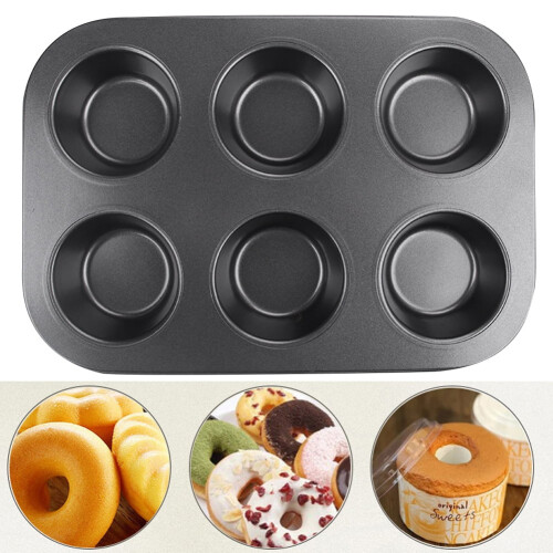Clinaoy 6-Cup Non-Stick Cake Mold Baking Cupcake Tray Pan Kitchen DIY Bakeware Tool 2