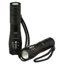 1Pc LED 2000LM Super Bright Waterproof Flashlight, Battery Powered Handheld Light for Camping, Hiking, Biking, Outdoor, Home Emergency, Black