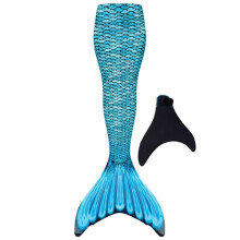 Durable Mermaid Tail for Kids for Swimming, Monofin Included Sapphire Blue-Xin Sapphire blue L