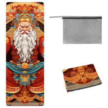 God of Wealth Gym Towels Yoga Blanket with Storage Bag 72.8"x26.8" for Yoga, Pilates, Fitness, etc.