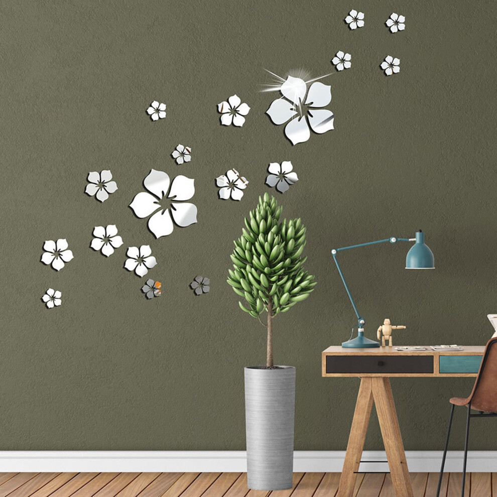 Winysin3d Acrylic Flower Crystal Mirror Wall Sticker Bedroom Room Wall Decoration 9065759450651