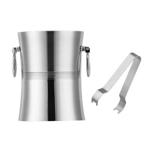 Stainless Steel Ice Buckets, Insulated Ice Bucket, Drink Tub Creative with Handle , Metal Beverage Tub, for Bar 2L