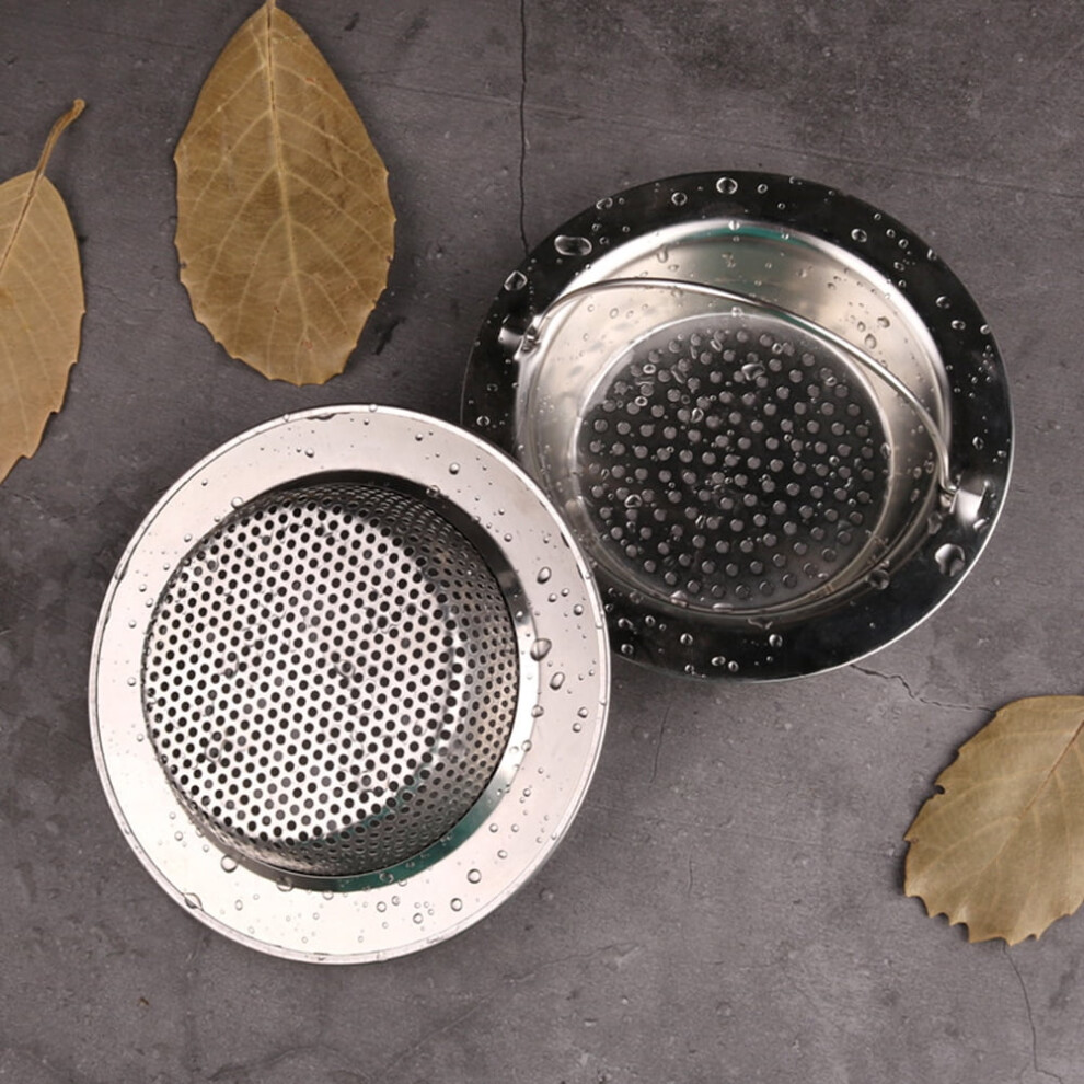 Hariumiu Kitchen Stainless Steel Sewer Sink Strainer Drain Waste Anti-Clog Handled Filter-11.5Cm#,With Handle 9065759451702