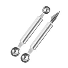 Stainless Steel Dualended Melon Baller Scoop with Ergonomic Handle for Ice Cream and Fruit