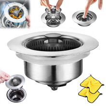 Peshoriadm Sink Drain, New Upgraded Bounce Core Strainer, Stainless Steel 3 in 1 Kitchen Sink Strainer, compatible with standard sinks