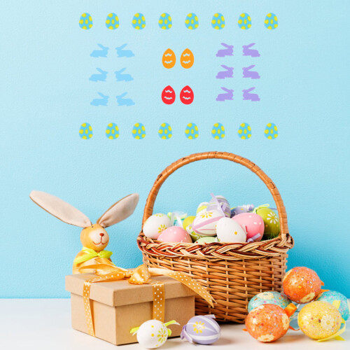 Easter Decoration Bright Party Confetti Rabbit Bunny Throwing Colorful Plastic 2 Boxes 1