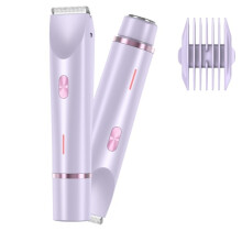 Paris 2-in-1 Electric Shaver for Women, Waterproof, Bikini Line Trimmer, Dual Head, Type-C Purple