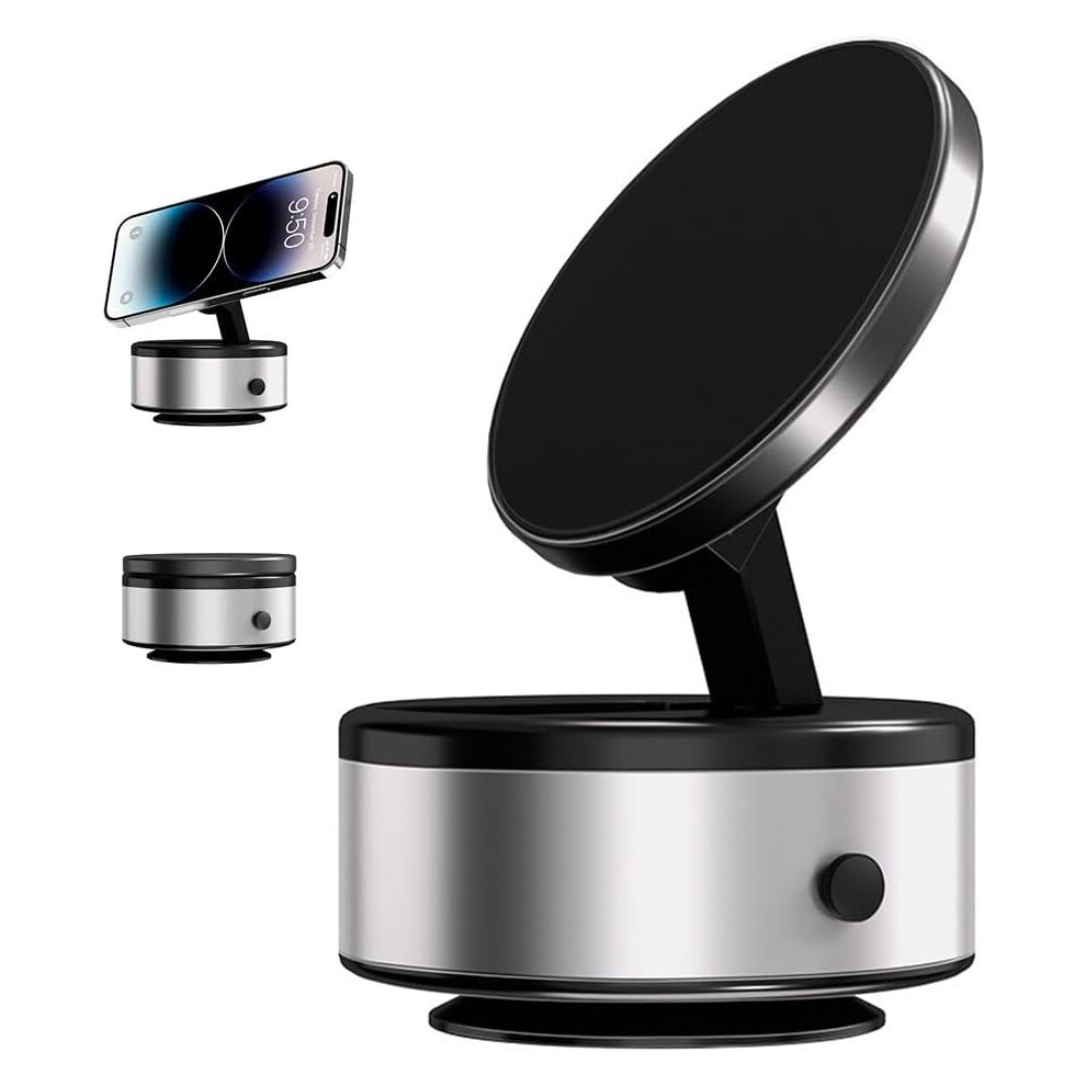 Magnetic Car Suction Cup Holder, Electric Magnetic Suction Phone Mount, 360 Rotation Foldable For Car/Gym/Mirror/Surface 9322103964845