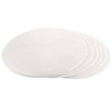 6 Pcs Rustic Round Place Mat Dining Table Pad Household Decor Plastic Mats Placemats Hand Woven