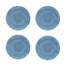Set of 4 Round Braided Placemats Round Table Mats for Dining Tables 14 inch Washable
