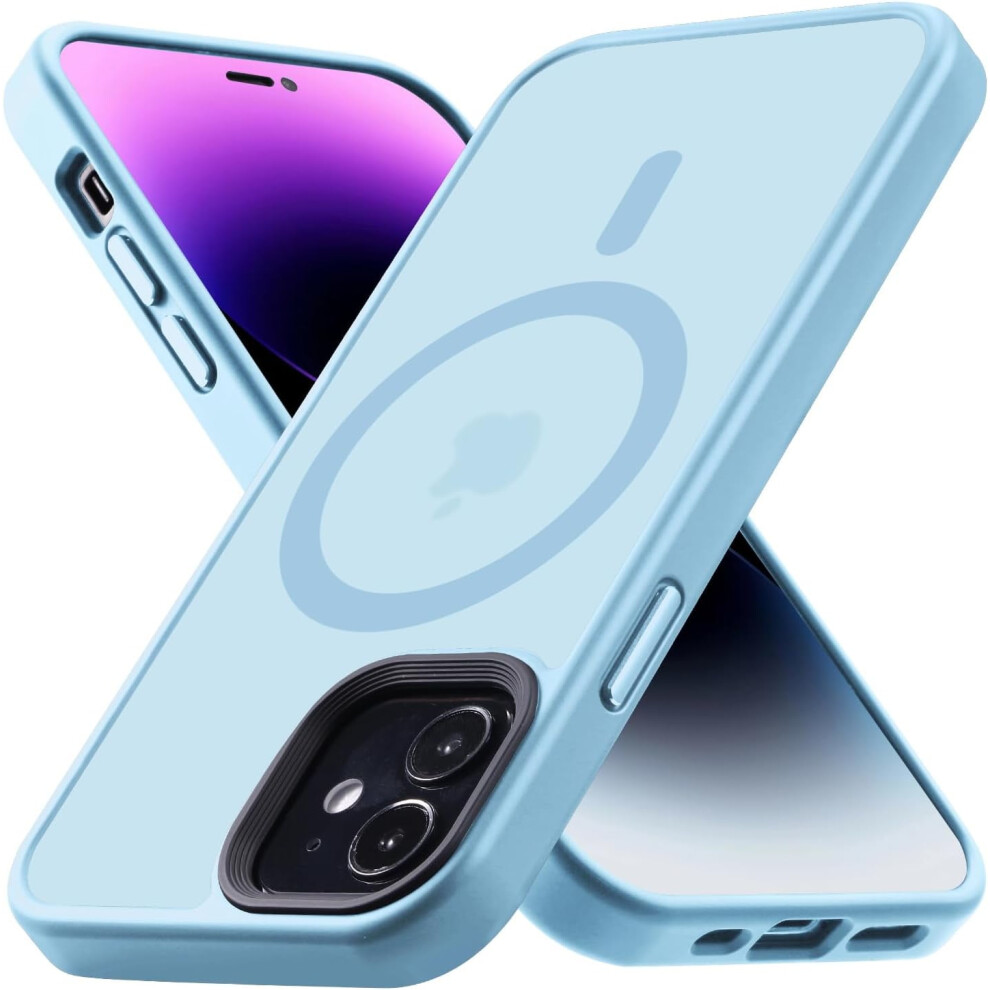 Strong Magnetic Case For Iphone 12/12 Pro - Magsafe Compatible, Shockproof Cover, Matte Sierra Blue 9322103965729