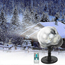 Snowfall LED Projector Lamp, Lights with Rotating Remote Control Waterproof Landscape Snowflake Decorative Lighting for Party