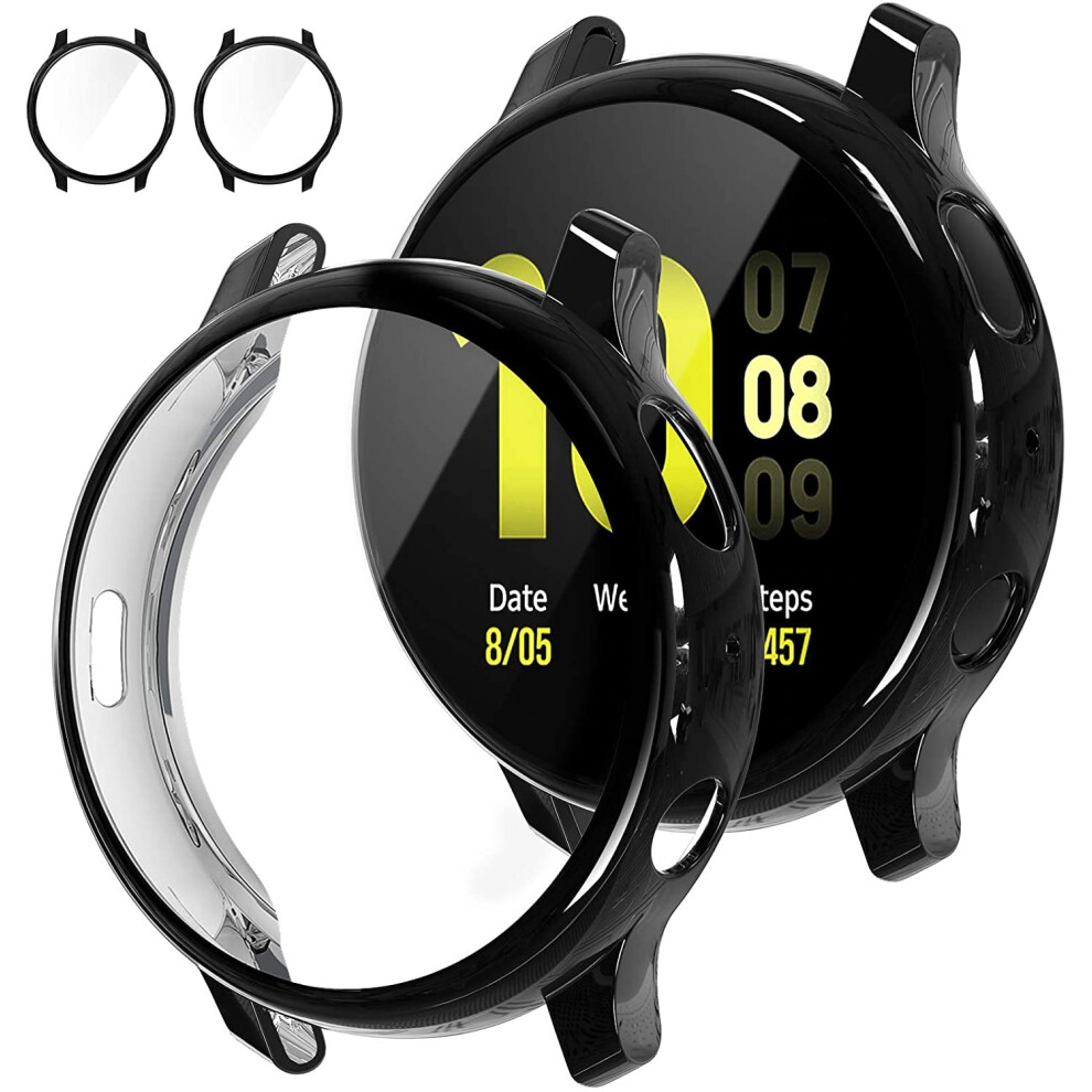 [2Pack] Compatible With Samsung Galaxy Watch Active 2 Screen Protector Case 44Mm, Bumper Full Around Cover 9338982174800