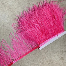 Wholesale 10Yard High Quality Ostrich Feather Trim Fringe Feather Ribbon 10-15CM/4-6Inch Width Sewing Crafts Costumes Decoration Rose Red 5 yards