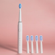 Ozmmyan Portable Electric Toothbrush for Adults with 4 Replacement Heads, Compatible with Travel Smart Whitening & Cleaning
