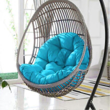 Garden Indoor Hanging Egg Swing Hammock Chair Seat Thick Cushion Pillows (including Seat Cushion Only) Light Blue Custom Size Weight
