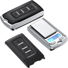 AURORA TRADE Mini Gram Scale, Key-Shaped, Portable for Jewelry/Herbs, Plastic/Metal, Black