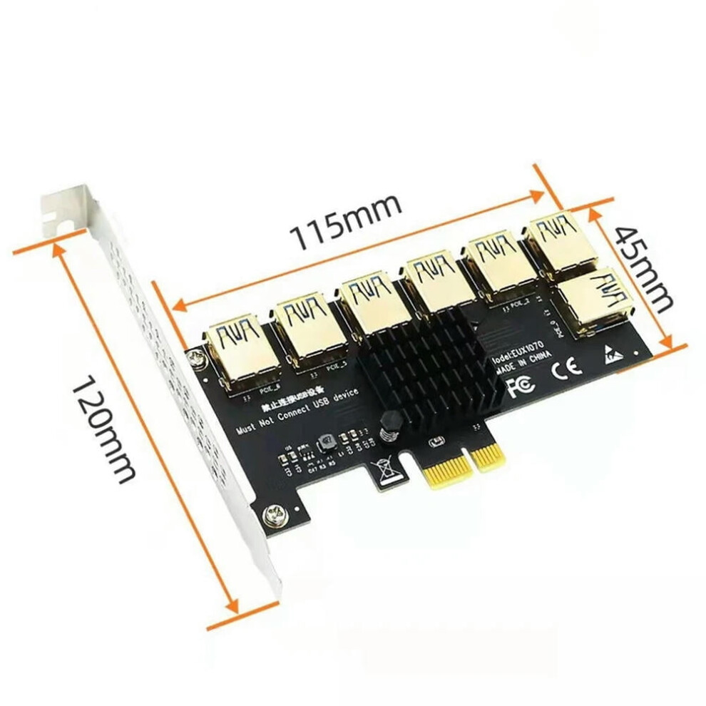 For Pci Express Multiplier Riser Pcie 1 To 7 Riser Card Pci Express X16 Usb3.0 Adapter For Pc Graphics Card Mining 9338982176644