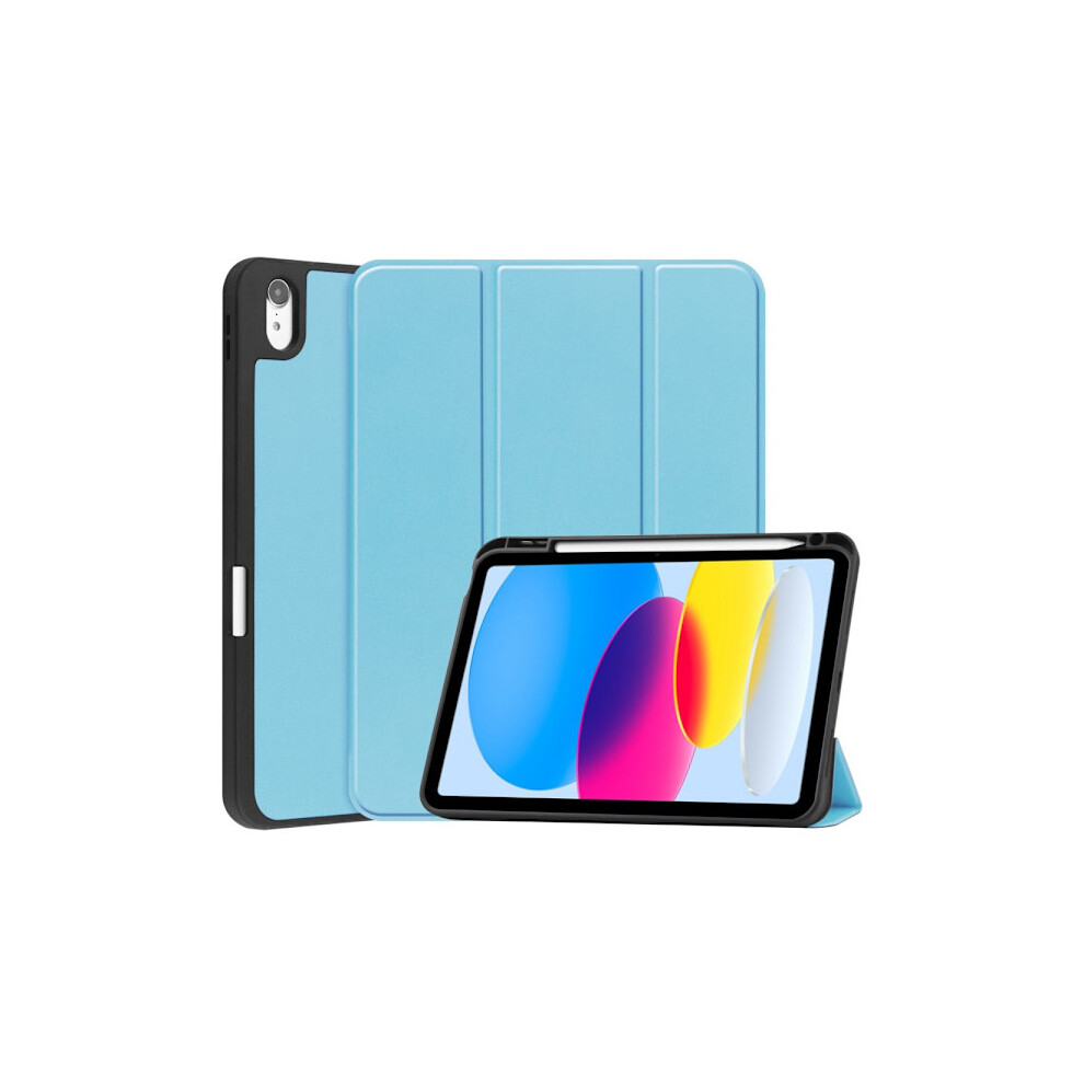 Compatible With Ipad 10.9 10Th Gen (2022) Case Tri-Fold With Pencil Holder Blue 9338982177436