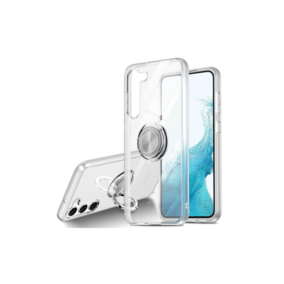 Compatible With Samsung S22 - Shockproof Transparent Silicone Case Ring Holder Solid 9338982177719