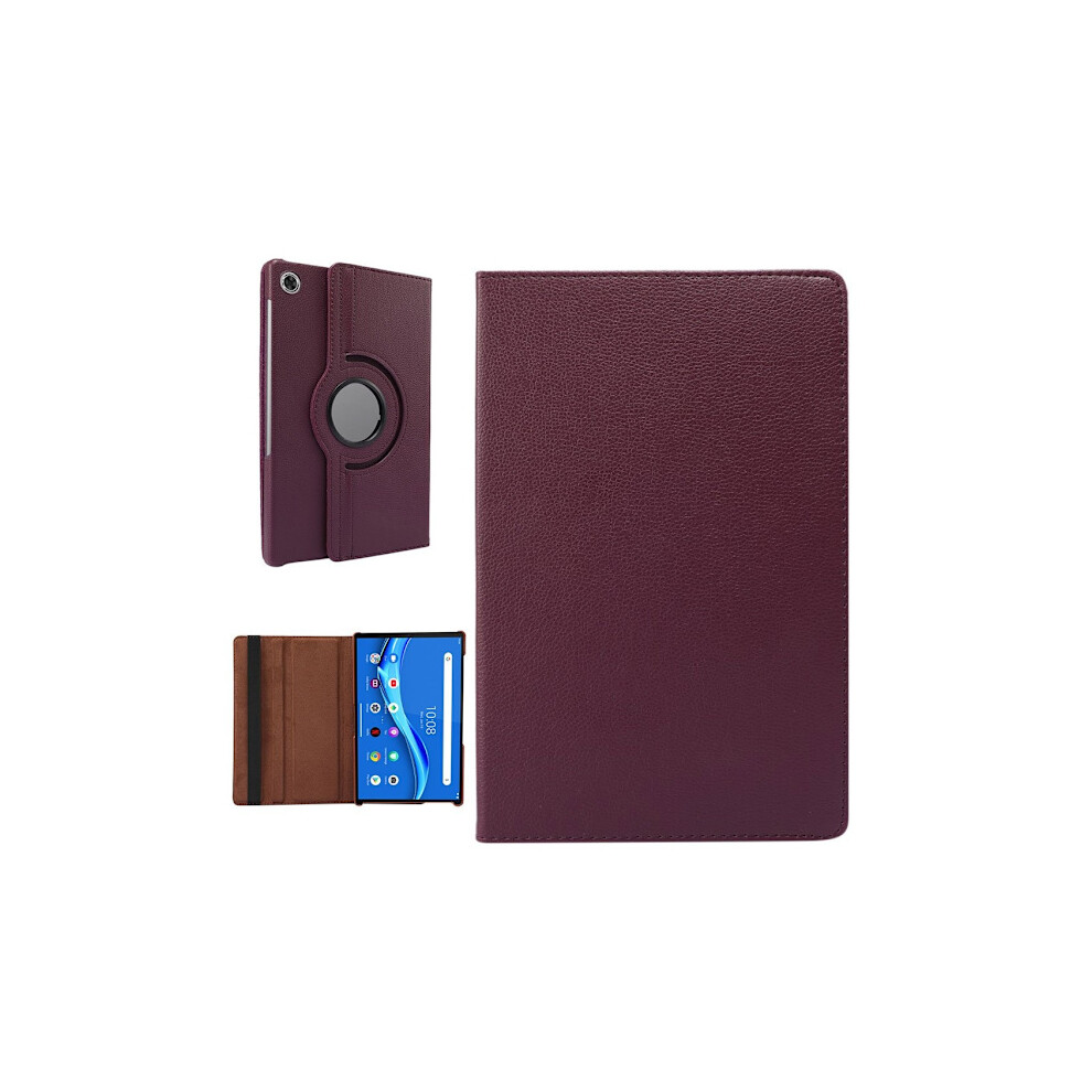 Compatible With Lenovo Tab M10 Fhd Plus 360 Degree Litchi Texture Leather Case - Purple 9338982177696