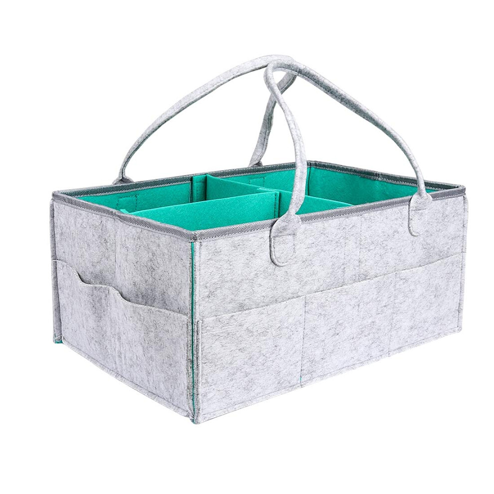 Diaper Caddy Organizer with Large Capacity and Removable Dividers for Baby Nursery Storage
