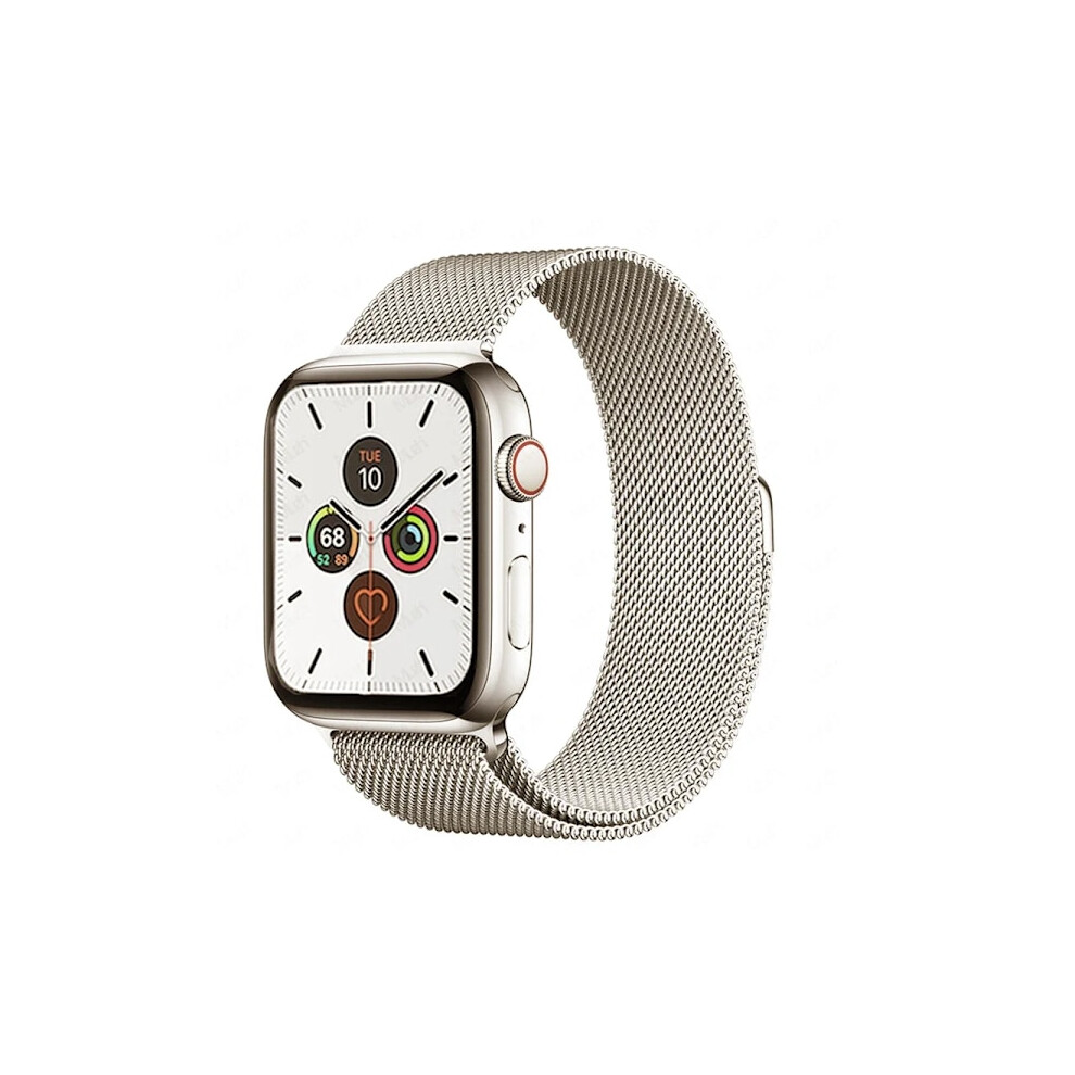 Milanese Loop Strap Compatible With Apple Watch 38-49Mm, Metal Bracelet For Iwatch Series 9 8 7 6 Se 5 4 3, Starlight 40Mm 41Mm 42Mm 44Mm 45Mm 9338982177900