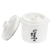 Microwave Safe Ceramic Soup Bowl with Lid, HandPainted Stew Pot for Baking and Serving