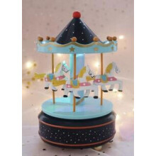 ZPSHYD Carousel Music Box, Merry Go Round Music Box, Carousel Gift Christmas Wedding Birthday Gift Decoration(Sky Blue)