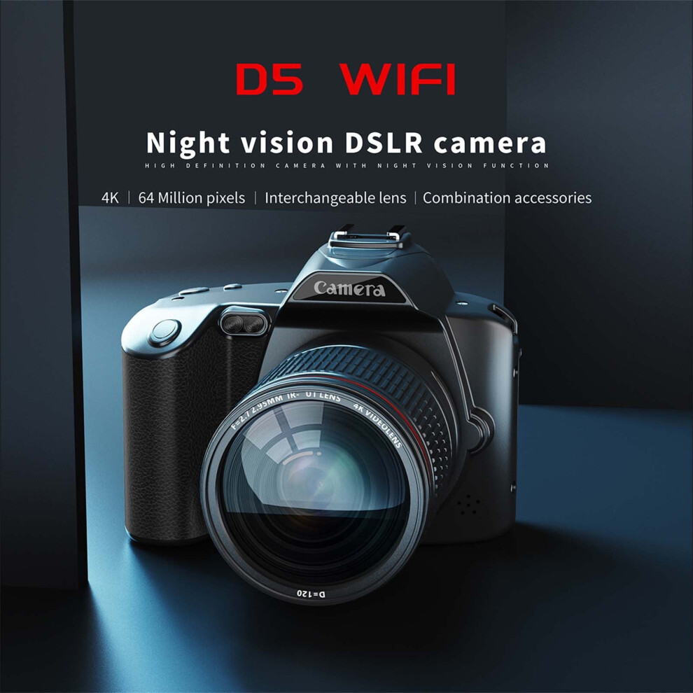4K Hd Camera 3 Inch Ips Screen Wifi Slr Camera 64 Million Beauty Digital Camera Night Vision Camera, Photo 9499224733305