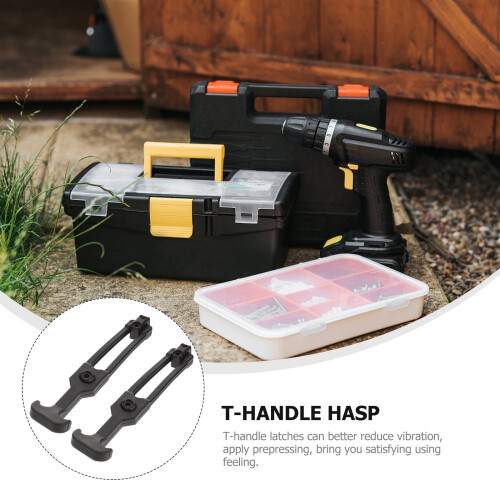 2 Pcs Rubber T-handle Hasp Flexible T-handle Draw Latches for Toolboxes 2