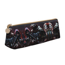 Call Of Duty Modern Warfare Triangle Pen Pouch, Compatible with Black Leather Pencil Holder, Portable Zipper Case for Pens, Markers, Makeup, Coins -