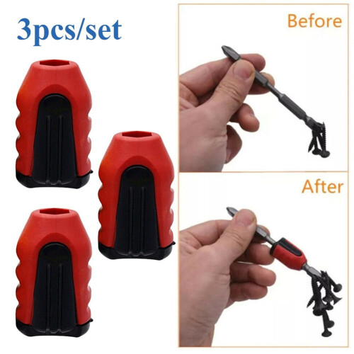 3PCS Strong Magnetizer Drill Bit Magnetic Ring Magnet Screwdriver Bits Holder 2