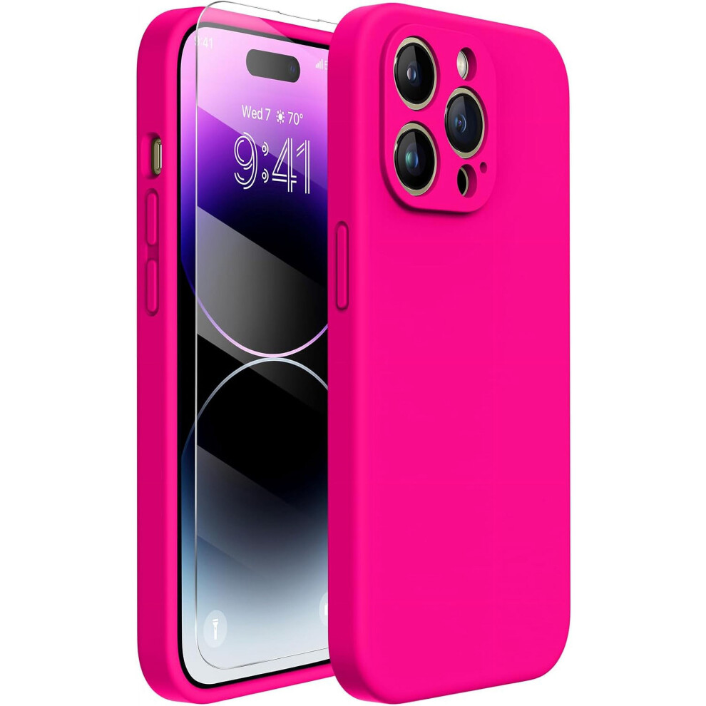 Miracase Compatible With Iphone 14 Pro Case With Screen Protector, Upgraded Camera Protection, Shockproof Liquid Silicone Cover For 14 Pro 6.1" (Hot 9499224733848