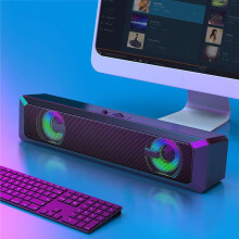 Back to School Sound Bar, Compatible with Desktop, High Power Speaker with Colorful Flowing Light, Wireless Bluetooth, Subwoofer, Karaoke Stereo -