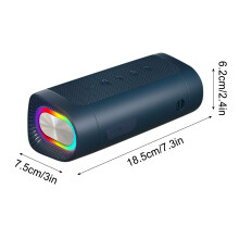 Gnobogi 2024 Wireless Bluetooth Speaker with RGB Light, Heavy Bass, Portable Fabric Sound System for Outdoor Use
