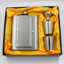 5/6oz flasks Portable Flagon Hip Flask set with cup funnel cigar box for Whiskey Vodka Wine Pot Alcohol outdoor Drinking Bottle