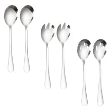 Salad Spoon Flatware Catering Tableware Stainless Steel Server Fork Serving Spoons Food Scoop