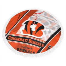 Bengals Christmas Fringe Plush Tree Skirt, compatible with NFL decor, 30" 36" 48", easy install, vibrant team colors, ideal gift for fans