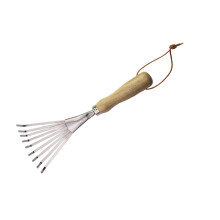 Stainless Steel Nine-tooth Harrow The Rake Shrub Agricultural Supplies Teeth Gardening Hug Grass Tool Wood