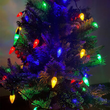 ZOELNIC 50 LED Solar String Lights 23ft, 8 Modes Multicolor Waterproof Outdoor Christmas Decorative Lights