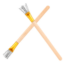 2pcs Wood Handle Wire Texture Brush Clay Sculpting Brush Pottery Texturing Modeling Brush