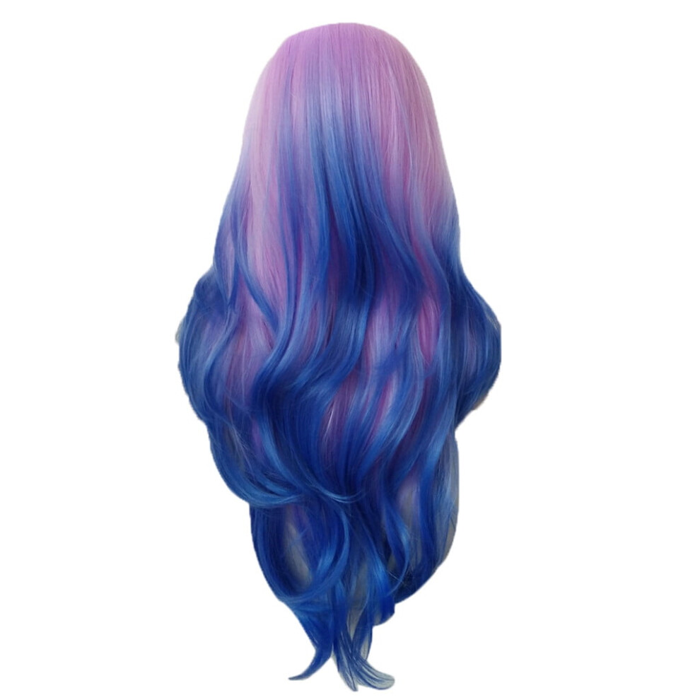 Unisex Blue Zenmele Wigs Wig Curly Wig Fashion Wave Women's Long Synthetic Wigs Hair Wig