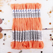 12 Skeins ThreadArt Premium Egyptian Cotton Floss | Melon | 6-Strand Divisible 8.75yd Skeins for Embroidery, Cross Stitch, Crafts