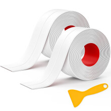 Mokani Bath Sealant Strip, 2 Rolls Bathroom Sealant Tape, Self Adhesive Caulk Strip, Waterproof Sealing Tape for Kitchen, Sink, Bathtub, Toilet, Show