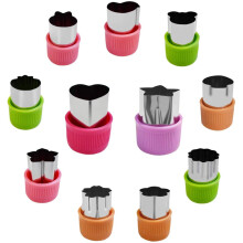 11Pcs Vegetable Cutter Set, Compatible with Mini Cookie & Fruit Stamps, Stainless Steel Food Cutters for Kids Baking, Christmas Gift