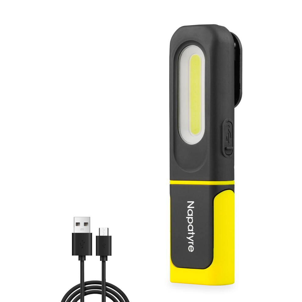 Napatyre Rechargeable Led Torch, Inspection Lamp, 800Lm Bright Flashlight 3 Modes Rechargeable Work Light With Hanging Hook & Magnetic Base, Magnetic 12793235