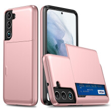 Compatible with Samsung Galaxy S22 Case Card Slot Rose Gold
